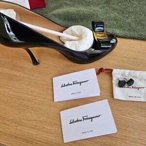Salvatore Ferragamo KALI Nero Patent Calf - Black - Size 8